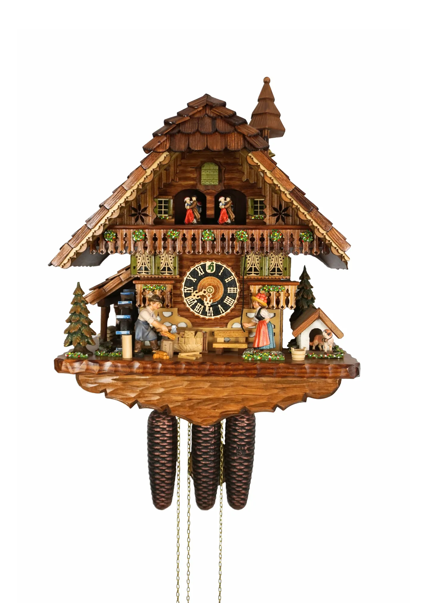 Cuckoo Clock | Wood Chopper and Bell Ringer | 8 Day Movement with